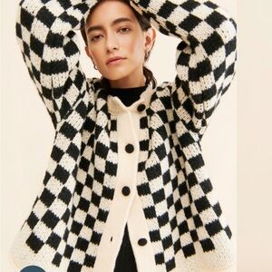 Anthropologie Desert Dreamer Checkerboard Cardigan